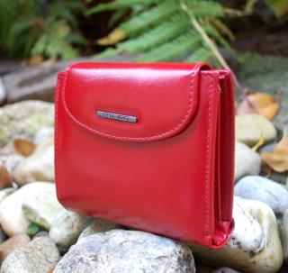 Dámska peňaženka červená koža s leskom pracka Bellugio
