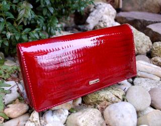 Dámska peňaženka tmavá červená koža ELLINI