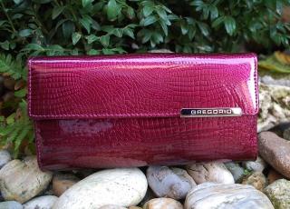Dámska ružová melírovaná lakovaná kožená peňaženka