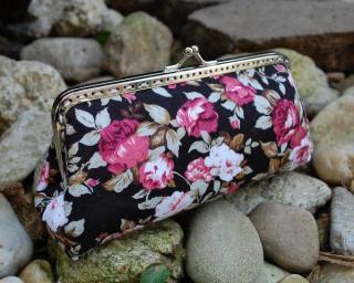 Dámske kvetinkové púzdro na okuliare vintage zapínanie