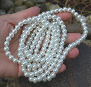 Náhrdelník perly biele trojradové