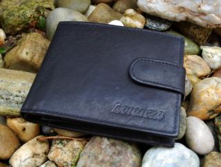 Pánska čierna peňaženka z kože dva zipsy LORANZO