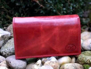 Peňaženka červená tmavá melírovaná koža ROBERTO