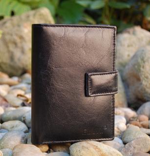 Peňaženka čierna pánska koža s leskom ELLINI