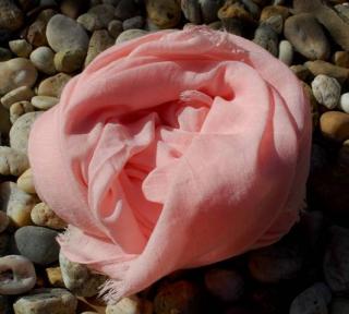 Šál ružový bledý hladký golier