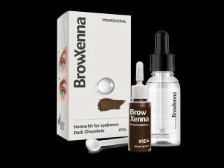 Brow Xenna henna na obočie – fľaštička 10 ml Barvy: Dark Chocolate č. 104 + Hyaluronic Base