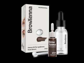 Brow Xenna henna na obočie – fľaštička 10 ml Barvy: Dust Brown č. 106 + Hyaluronic Base