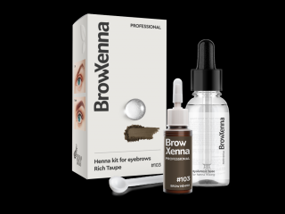 Brow Xenna henna na obočie – fľaštička 10 ml Barvy: Rich Taupe č. 103 + Hyaluronic Base