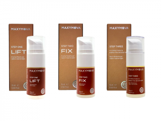 Maxymova zlatý rad – sada na lamináciu obočia a rias – airless fľaštičky 3×15 ml