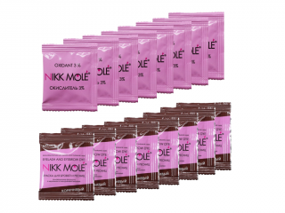 Nikk Mole farba na obočie 8×5 ml + oxidant 8×5 ml – vrecká Barva: Dark Brown