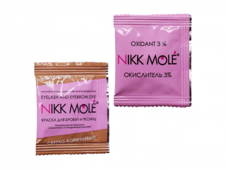 Nikk Mole farba na obočie vrecko 5 ml + oxidant 5 ml Barva: Light Brown