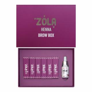ZOLA Henna Brow Box – set 6 odtieňov henny na obočie + olej na podporu rastu obočia Typ: Zola Henna Brow Box Classic 6×10 g