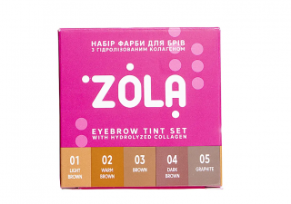 Zola Innovative Coloring System – sada 5 farieb na obočie + oxidant vo vreckách (10x5 ml)