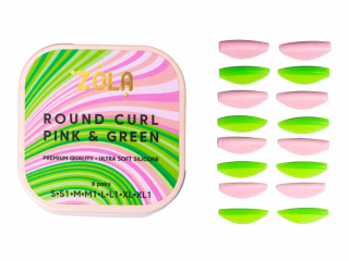 ZOLA Round curl pink & green – natáčky na lash lifting 8 párov