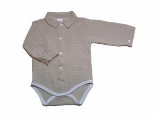 GAJI / Košieľka - body s dlhým rukávom 56-104 - béžová
