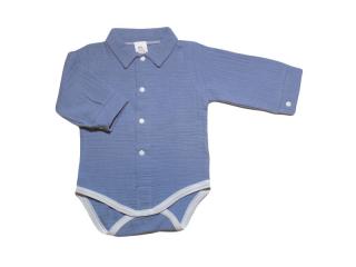 GAJI / Košieľka - body s dlhým rukávom 56-104 - modrá