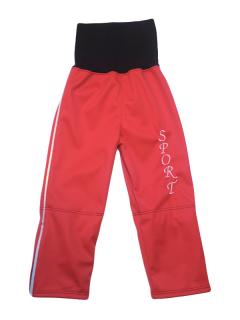 GAJI / Nohavice softshell s fleecem - červená