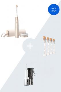 Sada sonickej elektrickej zubnej kefky Philips Sonicare Prestige Champagne HX9992/11 + 4ks náhradných hlavíc Philips Sonicare Prestige HX9094/10 a…