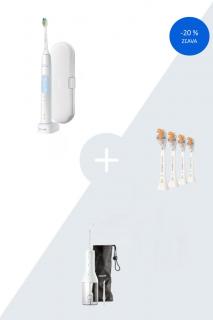 Sada sonickej elektrickej zubnej kefky Philips Sonicare ProtectiveClean 4500 White HX6839/28 + náhradných hlavíc Philips Sonicare Prestige HX9094/10 a…