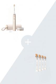 Sada sonickej kefky Philips Sonicare Prestige Champagne HX9992/11 + náhradných hlavíc Philips Sonicare Prestige HX9094/10, 4 ks s 30% zľavou