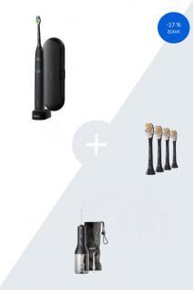 Sada sonickej zubnej kefky Philips Sonicare ProtectiveClean 4300 HX6800/87+ náhradných hlavíc HX9094/11 a ústnej sprchy Philips Sonicare HX3826/33