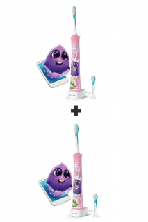 Sonická elektrická zubná kefka pre deti s aplikacií Philips Sonicare for Kids Pink HX6352/42 + druhá so 40% zľavou