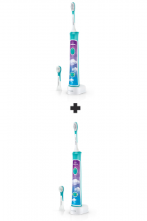 Sonická elektrická zubná kefka pre deti s aplikaciou Philips Sonicare for Kids Blue HX6322/04 + druhá so 40% zľavou