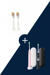 Sonická  zubná kefka 1+1 Philips Sonicare ProtectiveClean 4300 Black and Pink HX6800/35 a náhradné hlavice HX9092/10