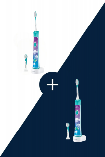 Sonická zubná kefka pre deti s aplikáciou Philips Sonicare for Kids Blue HX6322/04 + druhá so 40% zľavou