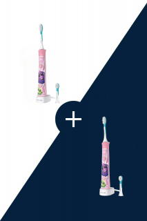 Sonická zubná kefka pre deti s aplikáciou Philips Sonicare for Kids Pink HX6352/42 + druhá so 40% zľavou