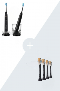 Výhodné balenie sonickej kefky 1+1 Philips Sonicare DiamondClean 9000 Black HX9914/54 s aplikáciou + náhradné hlavice Philips Sonicare Prestige…