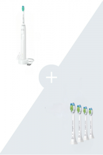 Výhodné balenie sonickej kefky Philips Sonicare 3100 HX3671/13 základný model + náhradné hlavice Philips Sonicare Optimal White HX6064/10, 4ks s 30%…