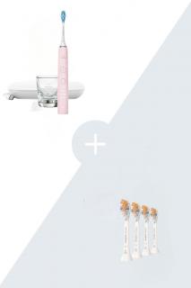Výhodné balenie sonickej kefky Philips Sonicare DiamondClean novej generácie Pink HX9911/29 + náhradné hlavice Philips Sonicare Prestige HX9094/10, 4…