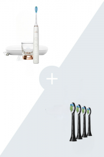 Výhodné balenie sonickej kefky  Philips Sonicare DiamondClean novej generácie White HX9911/94 + náhradné hlavice hilips Sonicare Optimal White…