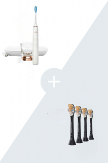 Výhodné balenie sonickej kefky Philips Sonicare DiamondClean novej generácie White HX9911/94 + náhradné hlavice Philips Sonicare Prestige HX9094/11, 4…