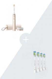 Výhodné balenie sonickej kefky Philips Sonicare Prestige Champagne HX9992/11 + náhradné hlavice  Philips Sonicare Optimal White HX6064/10, 4 ks s 30%…