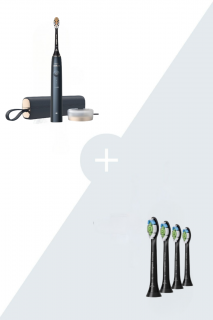 Výhodné balenie sonickej kefky s aplikáciou Philips Sonicare Prestige Midnight Blue HX9992/12 + náhradné hlavice  Philips Sonicare Optimal White…