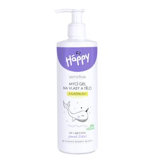 Bella Baby Happy Sensitive umývací gél na vlasy a telo, 400 ml