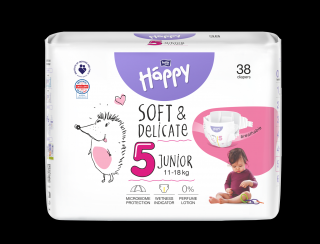 Detské plienky Bella Baby Happy Soft and Delicate Junior - 38 ks
