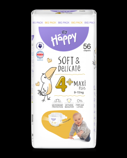 Detské plienky Bella Baby Happy Soft and Delicate Maxi Plus Big Pack - 56 ks