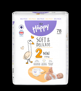 Detské plienky Bella Baby Happy Soft and Delicate Mini Big Pack - 78 ks