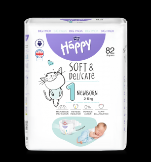 Detské plienky Bella Baby Happy Soft and Delicate Newborn - 82 ks