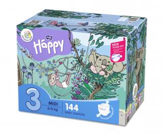 Detské plienky Happy Midi - 144 ks