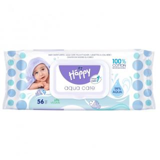 Vlhčené obrúsky Happy Aqua Care 54 ks