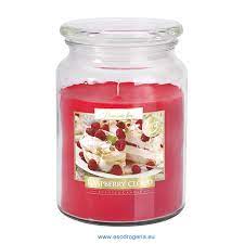 Premium line Raspberry cloud vonná sviečka 500 g, 100 hodín (biele kvety)