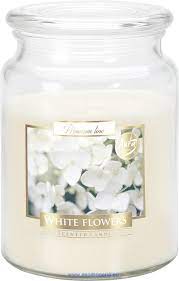 Premium line White flowers vonná sviečka 500 g, 100 hodín (biele kvety)