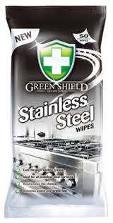 Vlhčené utierky na nerez  50 ks (Green shield stainless steel wipes 50 ks)