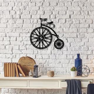 Bicykel - kovová dekorácia na stenu (500x460mm), farba:čierna