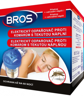 BROS elektrický odparovač proti komárom s tekutou náplňou 1ks