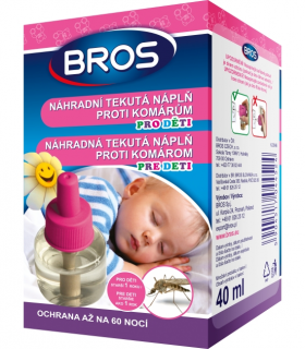 BROS náhradná tekutá náplň proti komárom do elektrického odparovača pre deti 40ml
